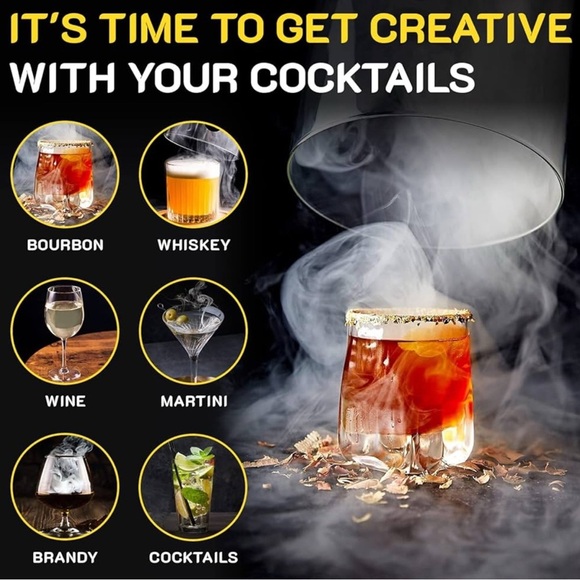 Homia Cocktail Smoker Kit - Whiskey Smoker Kit - Smoke Infuser - Universal Kit - Picture 6 of 8